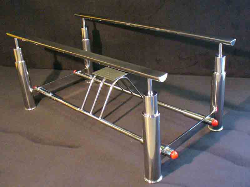 Designer Tisch, Tischgestell aus Edelstahl